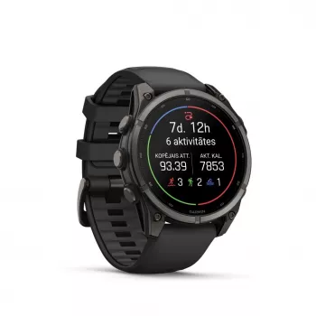 Garmin fenix 9 – 47 mm, Carbon Grey DLC titán so silikónovým remienkom čierny