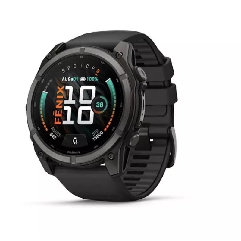 Garmin fenix 9 – 51 mm, Carbon Grey DLC Titanium s čiernym silikónovým remienkom 010-04763-11