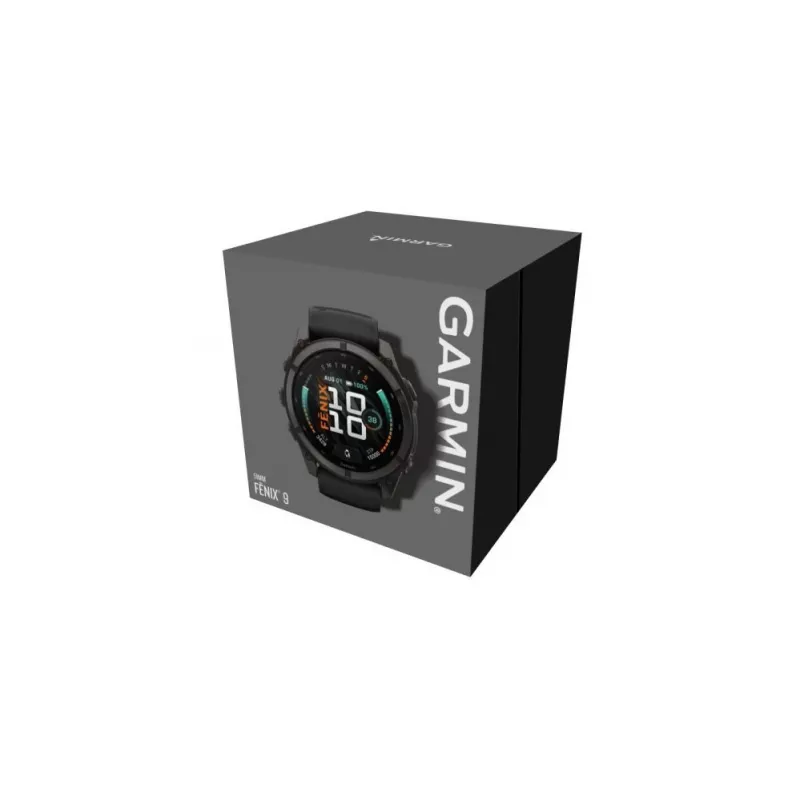 Garmin fenix 9 – 51 mm, Carbon Grey DLC Titanium s čiernym silikónovým remienkom 010-04763-11