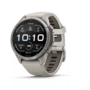 Garmin Fenix 9 Pro – 43mm titán s Fog Grey/Dark Sandstone silikónovým remienkom