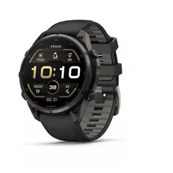 Garmin Fenix 9 Pro – 47 mm Carbon Gray DLC Titanium s Black/Pebble Grey silikónovým remienkom