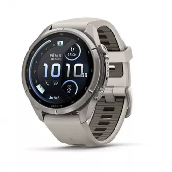 Garmin Fenix 9 Pro – inReach, 43mm titán s Fog Grey/Dark Sandstone silikónovým remienkom
