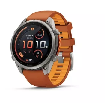 Garmin Fenix 9 Pro – inReach, 47 mm titán s Autumn Orange/Spark Orange silikónovým remienkom