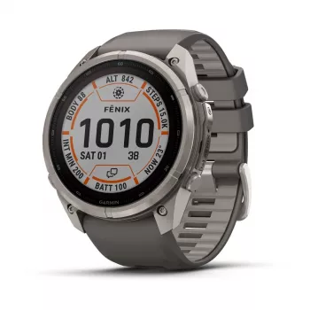 Garmin Fenix 9 Pro – inReach, Solar, 51mm titán s kamienkovosivým silikónovým remienkom