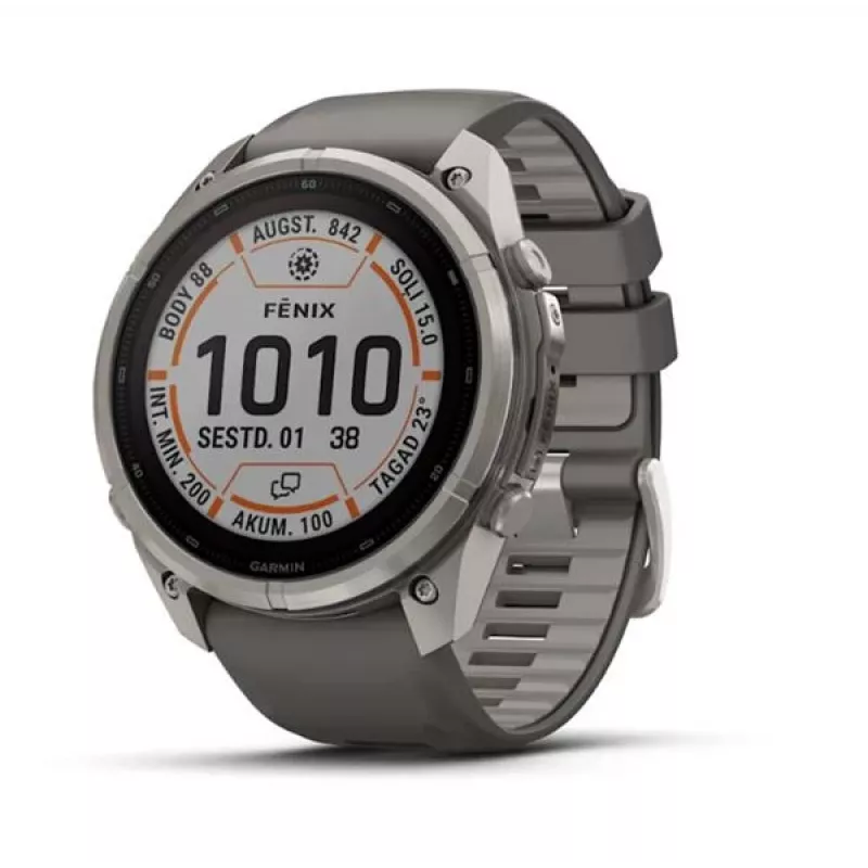 Garmin Fenix 9 Pro – inReach, Solar, 51mm titán s kamienkovosivým silikónovým remienkom