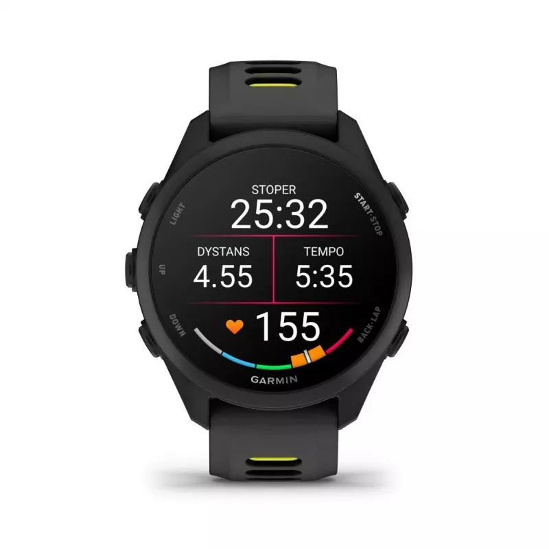 Garmin FORERUNNER 170 čierny s čiernym/žltojantárovým remienkom