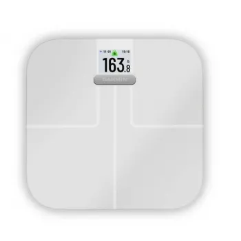 Garmin Index S2 Smart Scale (biela) – váha na analýzu tela s Wi-Fi, Bluetooth, farebný LCD