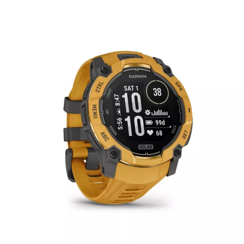 Garmin Instinct 3 – 50 mm, Solar Sunburst s remienkom Sunburst/sivá