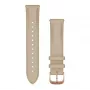 Garmin Quick Release remienok (20 mm) svetlobéžová talianska koža s 18K ružové zlato PVD povrchom