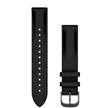 Garmin Quick Release remienky (18 mm) Black Leather, Brushed Slate Hardware