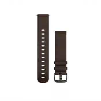 Garmin Quick Release remienky (20 mm) tmavohnedá koža, strieborný hardvér