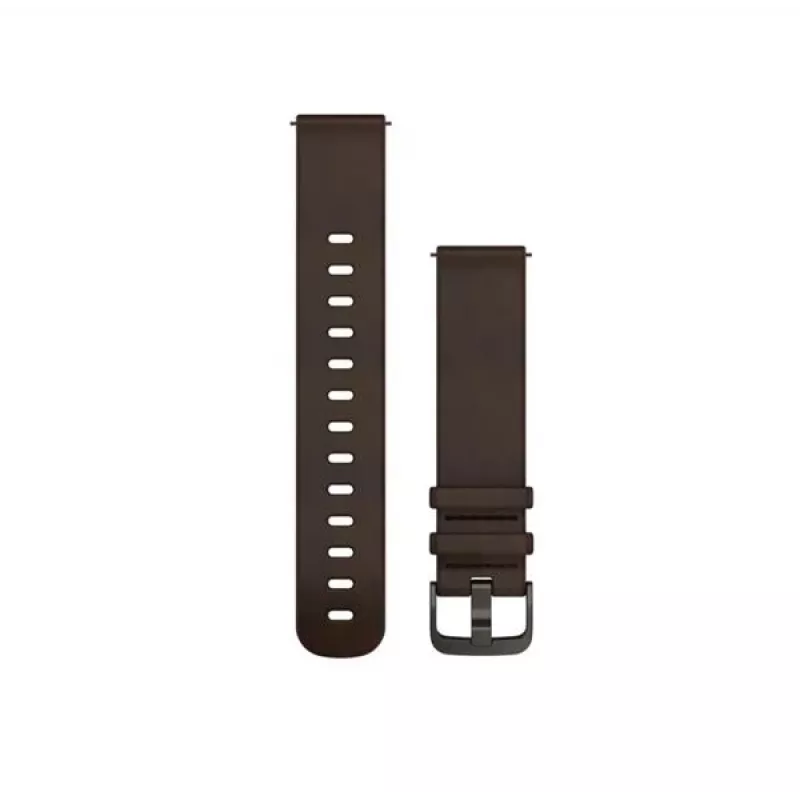 Garmin Quick Release remienky (20 mm) tmavohnedá koža, strieborný hardvér