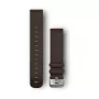 Garmin Quick Release remienky (20 mm) tmavohnedá koža, strieborný hardvér