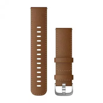 Garmin Quick Release remienky (22 mm) hnedá talianska koža, strieborný hardvér