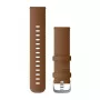 Garmin Quick Release remienky (22 mm) hnedá talianska koža, strieborný hardvér