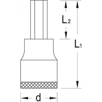 GEDORE 1/2 palca pohon inbus nástrčný skrutkovací bit 8 mm, 90 mm dĺžka, DIN 7422, mangánom fosfátovaný 6157730