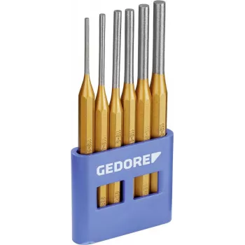 GEDORE 6-dielna sada priebojníkov s PVC držiakom, DIN 6450, chróm-vanádiová oceľ, brunírované 8757670