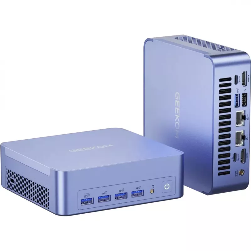 GEEKOM AX8 MAX Mini PC, Intel Core i7-12650H, 16GB DDR5, 512GB SSD, Windows 11 Pro, strieborná