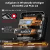 GEEKOM AX8 MAX Mini PC, Intel Core i7-12650H, 16GB DDR5, 512GB SSD, Windows 11 Pro, strieborná