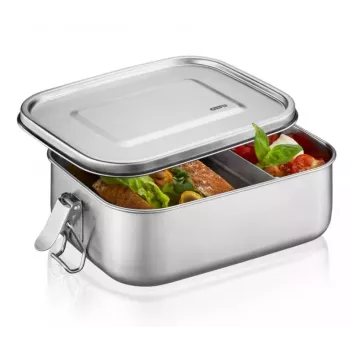 GEFU ENDURE Small Lunch Box 0.7L nerezová oceľ so zeleným silikónovým tesnením