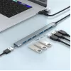 Gembird 7-portový USB 3.2 Gen 2 hub - 6x USB-A 2.0 + 1x USB-A 3.2, strieborný