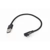 GEMBIRD rohový konektor pletený USB-A na 8-pin Lightning kábel 0,2 m čierny