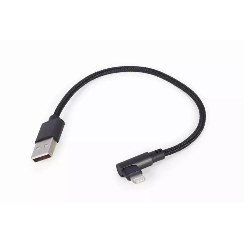 GEMBIRD rohový konektor pletený USB-A na 8-pin Lightning kábel 0,2 m čierny