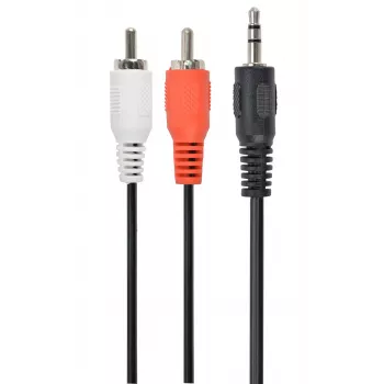 Gembird CCA-458-5M audio kábel 3,5mm jack na 2x RCA konektor samec-samec 5m