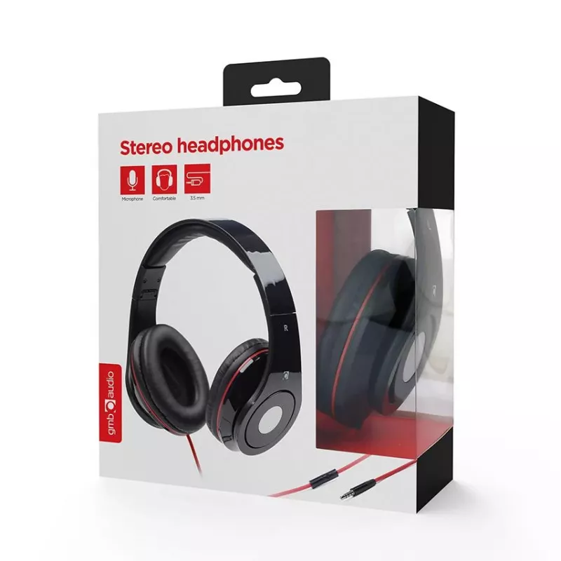 Gembird Detroit káblový over-ear headset s mikrofónom na ramienku, čierny