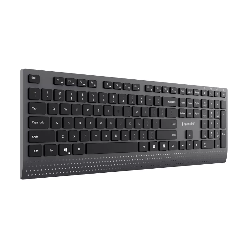Gembird KB-MCH-06 slim káblová multimediálna klávesnica s Type-C adaptérom, US rozloženie, čierna