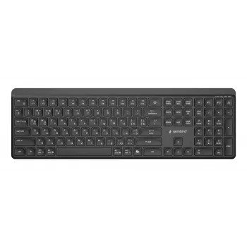 Gembird KB-WPS-03-CYRL Dual-Mode Slim bezdrôtová klávesnica (2.4G + BT), ruské/cyrilské rozloženie, čierna
