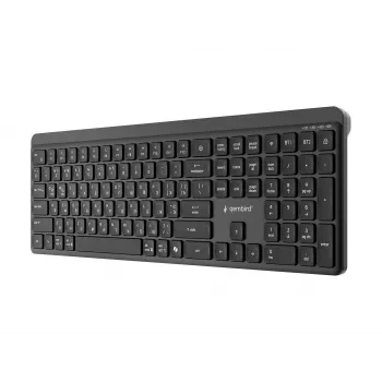 Gembird KB-WPS-03-CYRL Dual-Mode Slim bezdrôtová klávesnica (2.4G + BT), ruské/cyrilské rozloženie, čierna