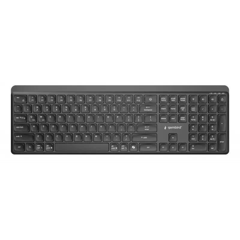 Gembird KB-WPS-03 Dual-Mode Pro-Business Slim bezdrôtová klávesnica, 2.4G + Bluetooth, US rozloženie, čierna