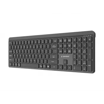 Gembird KB-WPS-03 Dual-Mode Pro-Business Slim bezdrôtová klávesnica, 2.4G + Bluetooth, US rozloženie, čierna
