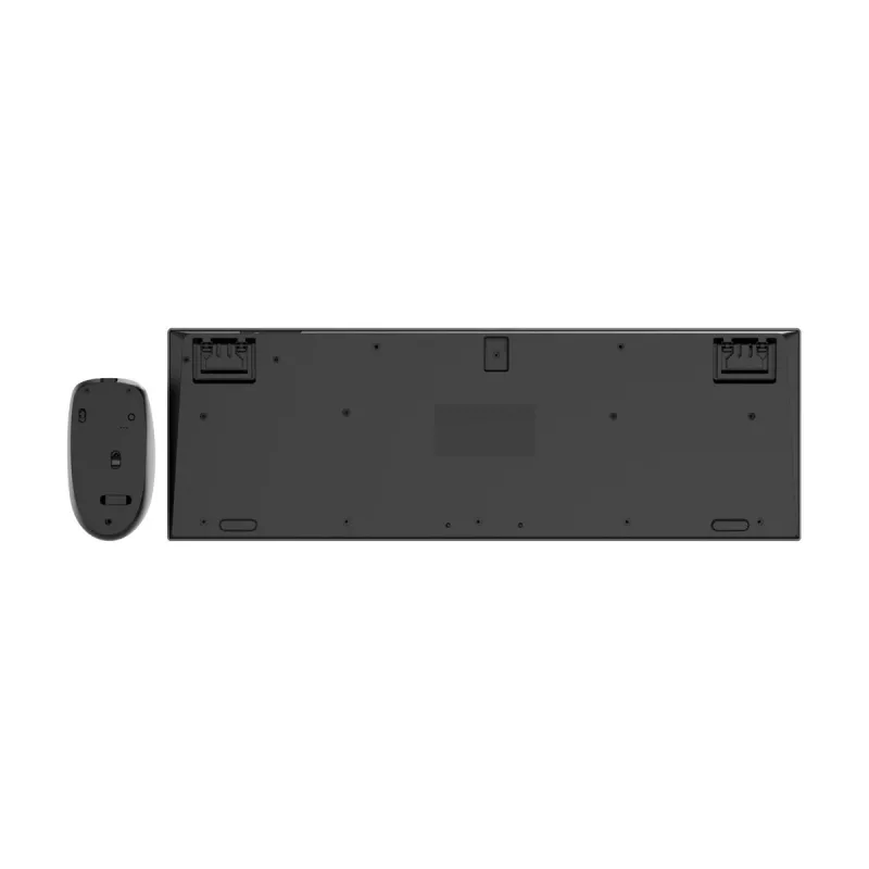 Gembird KBS-WPS-02 tenká bezdrôtová súprava klávesnice a myši s dvojitým režimom, 2,4 GHz + Bluetooth, rozloženie US, čierna