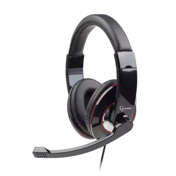 Gembird MHS-001 stereo headset s reguláciou hlasitosti, káblový, cez uši, čierny