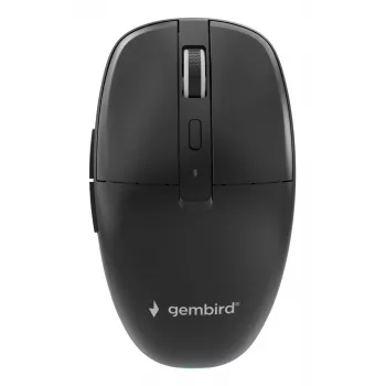 Gembird MUSW2-6B-01 dual-mode bezdrôtová myš, 2,4 GHz + Bluetooth 5.0, 1600 DPI, 6 tlačidiel, čierna