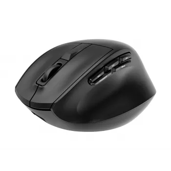 Gembird MUSW3-9B-01 trojrežimová bezdrôtová ergonomická myš (2,4 GHz + Bluetooth + USB-C), 2400 DPI, 9 tlačidiel, čierna
