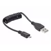Gembird USB 2.0 kábel USB-A na Micro-USB-B 0,6m čierny špirálový kábel