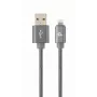 Gembird USB-A na Lightning kábel, Premium špirálový kov, 1m, metallic grey