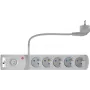 GETFORT 5-násobná prepäťová ochrana predlžovacia zásuvka s 2 USB nabíjacími portmi, 5m kábel, sivá