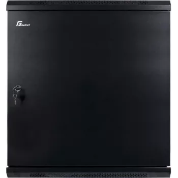 GETFORT CALI 12U 19 palcový nástenný rack skriňa 600x450 mm čierne oceľové dvere