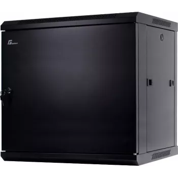GETFORT CALI 12U 19 palcový nástenný rack skriňa 600x450 mm čierne oceľové dvere