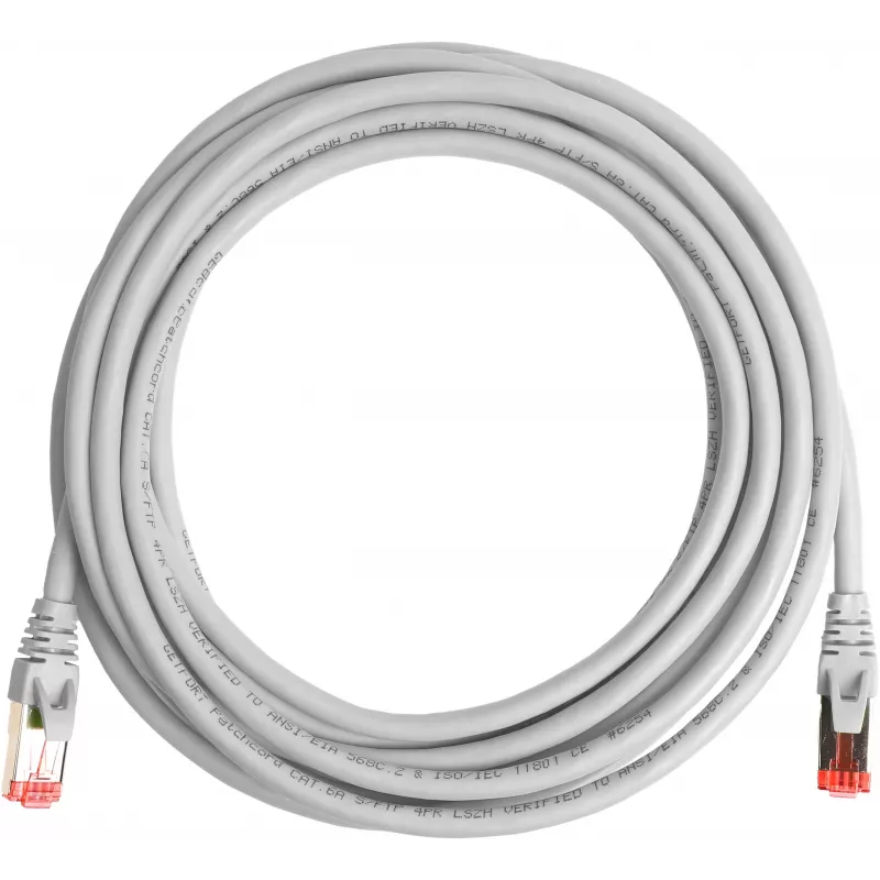 GETFORT Cat.6A S/FTP LSOH Ethernet patch kábel 5m sivý