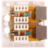 GETFORT GF-2G5EFTP tienená nástenná RJ45 zásuvka, 2-port, Cat.5e, biela