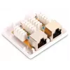 GETFORT GF-2G5EFTP tienená nástenná RJ45 zásuvka, 2-port, Cat.5e, biela