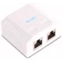 GETFORT GF-2G5EFTP tienená nástenná RJ45 zásuvka, 2-port, Cat.5e, biela
