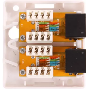 GETFORT GF-2G5EUTP na omietku dvojitá RJ45 Cat.5e UTP sieťová zásuvka, biela