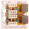 GETFORT GF-2G6FTP tienená nástenná sieťová zásuvka, 2x RJ45, Cat6 FTP, biela