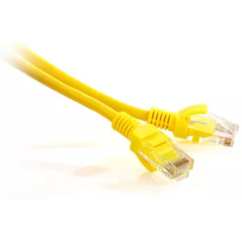 GETFORT GF-PC5EUTP-3Y Cat.5e UTP patch kábel, 3m, žltý, RJ45, pozlátené kontakty, 1 Gbit/s